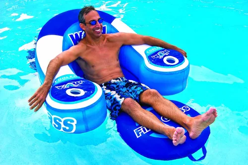 Vista 4 de Wow World of Watersports First Class Lounge - Flotador inflable para 1 persona y Aqua Campania Ultimate 2 en 1 - Flotador de piscina - Extra grande
