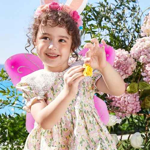 Vista 3 de Colle - Alas de hada de mariposa para niñas, disfraces de hada, alas brillantes de princesa para fiestas