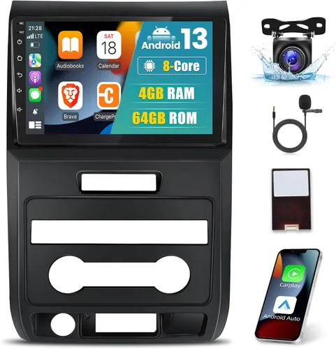 Vista 8 de [4G+64G] Radio de coche de 8 núcleos para Ford F150 2009 2010 2011 2012 - Android 13 pantalla táctil F-150 estéreo, DSP 32 EQ/IPS/Carplay/Android