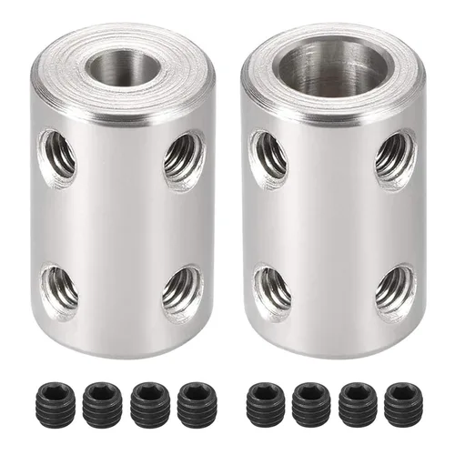 Vista 5 de TA-VIGOR Tornillo de acoplamiento de eje de 0.197 in a 0.197 in, D14 mm x L22 mm de diámetro de acero inoxidable rígido acoplador de eje conector