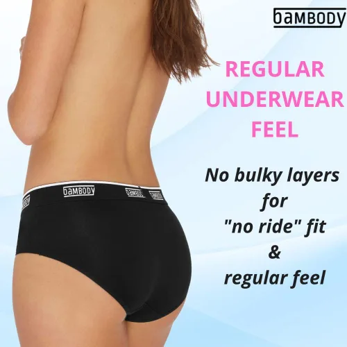 Vista 5 de Bambody Hipster a prueba de fugas bragas deportivas para mujeres y adolescentes