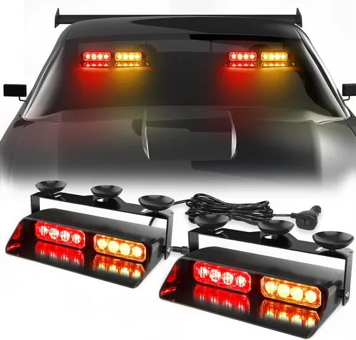 Vista 8 de WINECO - Barra de luces estroboscópicas 2 en 1 para tablero de emergencia, advertencia de seguridad, luces intermitentes de peligro