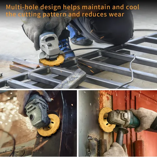 Vista 5 de 2 piezas - 4 pulgadas rueda de muela de molienda turbo de diamante para hormigón, piedra y cerámica, ruedas de amoladora angular de 12 segmentos