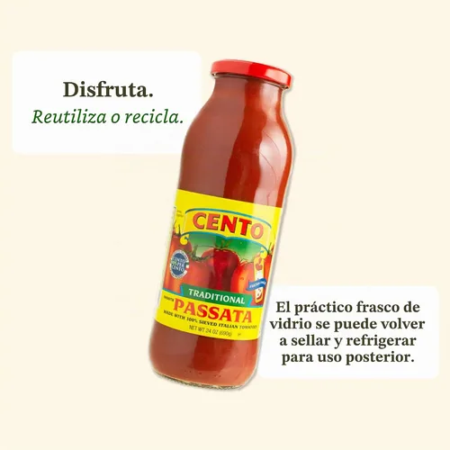 Vista 8 de Cento Puré de tomate Passata, 24 onzas (paquete de 6)