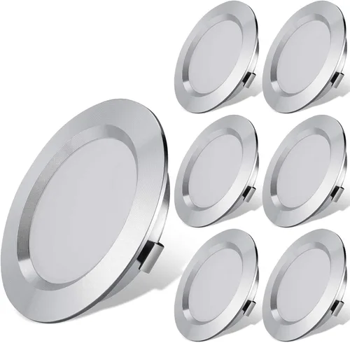 Vista 8 de Luces LED de 12V para RV, Barco, Remolque, Camper - Control táctil de 3 temperaturas de color, luz empotrada mini de bajo voltaje regulable, paquete