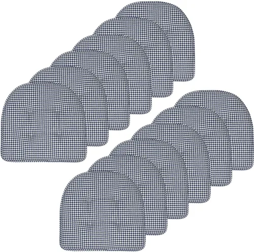 Vista 124 de Sweet Home Collection - Cojín de asiento de espuma viscoelástica y respaldo de caucho antideslizante con capitoné para silla, cojín en U, 17x16 Gris