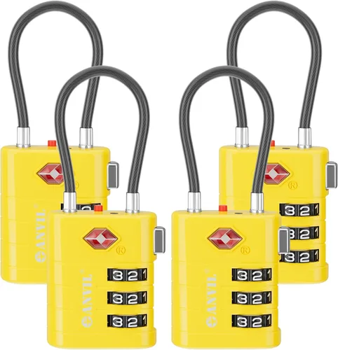 Vista 27 de ANVIL Candados para Equipaje Aprobados por TSA – Candados de Viaje de Combinación TSA008 de Alta Seguridad con Indicador de Inspección para Maletas