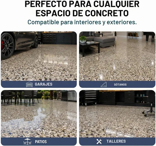 Vista 7 de RUST BULLET Copos de color decorativos – marrón otoñal – Personaliza pisos de concreto con 1 libra de chips de vinilo duraderos y resistentes a