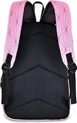 Vista 4 de Roffatide Mochila de anime negro verde a cuadros mochila de gran capacidad para computadora portátil, Nezuko, Classic