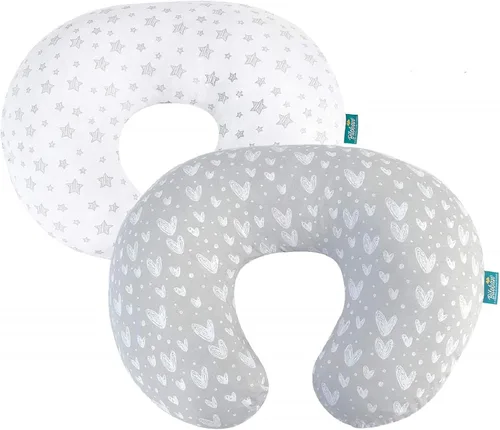Vista 2 de Paquete de 2 fundas de almohada de lactancia para almohada Boppy 100% algodón y sábanas de moisés compatibles con Baby Delight Beside Me Dreamer