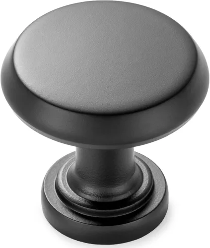 Vista 14 de KOOFIZO Tirador de gabinete con parte superior plana y redonda - Manija de tirador de mueble de latón antiguo (30 mm / 1.2 Pulgadas), paquete de 10