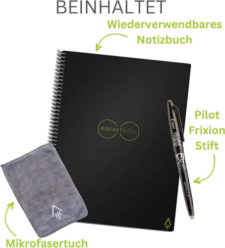 Vista 6 de Rocketbook Core - Cuaderno de espiral reutilizable, tamaño ejecutivo de 6 x 8.8 pulgadas, color negro, páginas punteadas, conectadas a