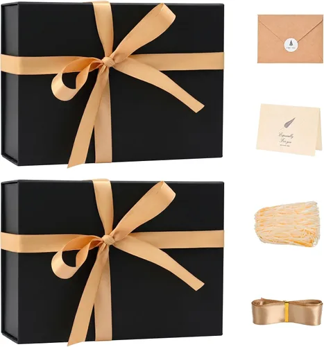 Vista 10 de LIFELUM Square Gift Box with Magnetic Lid, Card, Sticker, Ribbon, Shredded Paper Filler for Business, Wedding, Birthdays