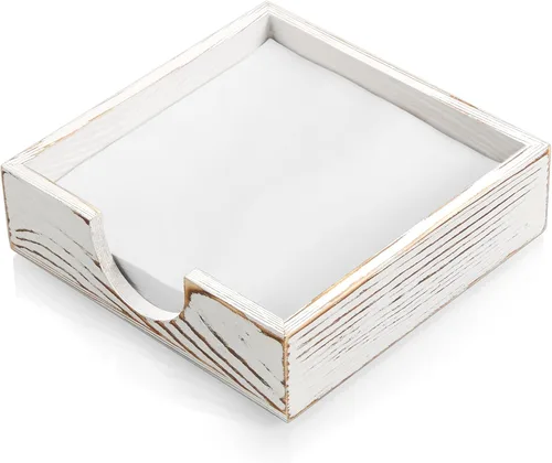 Vista 8 de Servilletero de madera de acacia para mesa, servilleteros para servilletas de papel, servilletero plano para almuerzo, servilleteros para decoración