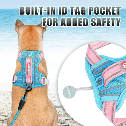 Vista 2 de BARKBAY Arnés para Perro Sin Tirones Talla Grande Arnés Reflectante para Perro con Clip Frontal y Asa de Control Fácil para Caminar Entrenar Correr