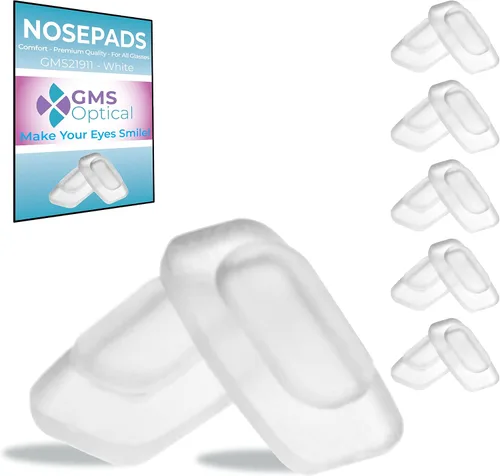 Vista 8 de GMS Optical Silicona suave de alta calidad, almohadillas de nariz rectangulares (deslizante/empujar), 0.433 in
