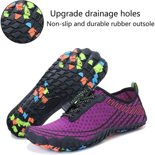 Vista 5 de MAYZERO Zapatos de agua para hombres y mujeres, zapatos de surf, playa, piscina, zapatos de punta ancha, senderismo, zapatos de agua, zapatillas