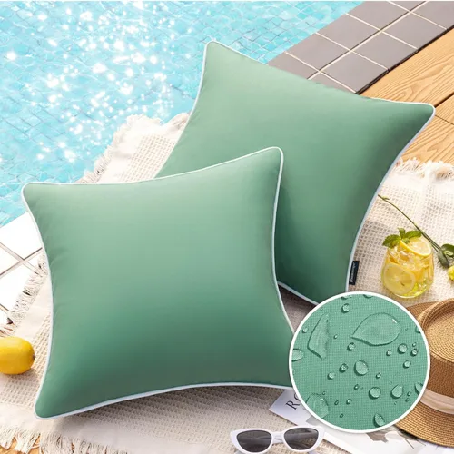 Vista 26 de Phantoscope - Juego de 2 fundas de almohada y cojín cuadradas decorativas, impermeables, para intemperie, sofás, carpas, 18 x 18 pulgadas