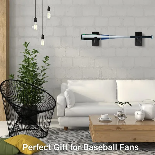 Vista 5 de Alpinista Soporte de pared para bate de béisbol, soporte de pared horizontal para bate de béisbol para exhibición