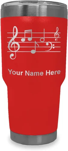 Vista 25 de LaserGram Vaso aislado al vacío de 20 onzas, personal de música, grabado personalizado incluido (negro)