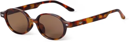 Vista 5 de ADE WU Lentes de sol ovalados de moda para mujer, estilo retro vintage de los años 90, lindos lentes de sol pequeños