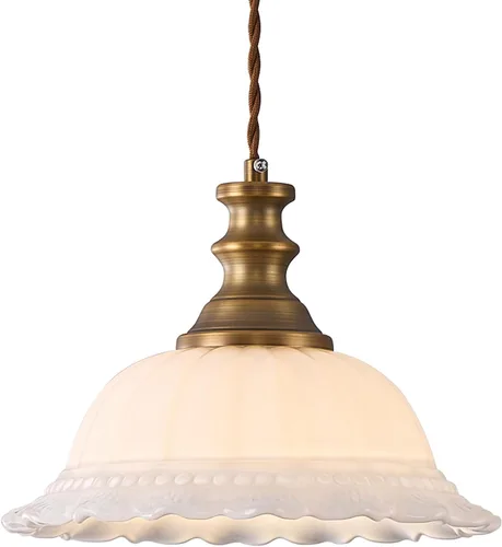 Vista 15 de HDDFL Lámpara colgante vintage moderna de vidrio verde con cable ajustable para isla de cocina, comedor, sala de estar, pasillo Verde y latón