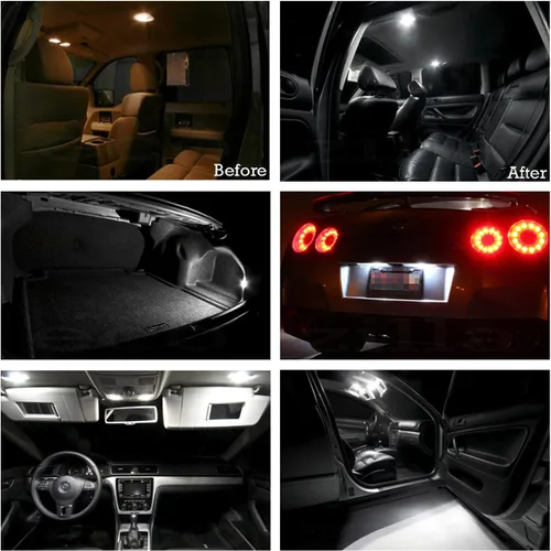 Vista 4 de 8 piezas de kit de luces LED blancas interiores para Toyota Camry 1997 1998 1999 2000 2001, luces de mapa, cúpula, maletero, espejo de tocador