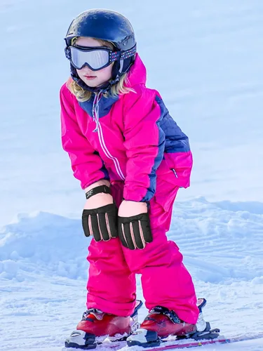 Vista 2 de SATINIOR 2 pares de guantes de nieve impermeables para niños, guantes de esquí para niños y niñas, guantes de snowboard cálidos y gruesos para clima