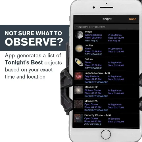 Vista 4 de Celestron StarSense Explorer LT 80AZ Telescopio habilitado para aplicación – Refractor de 80mm con acoplamiento para smartphone y aplicación