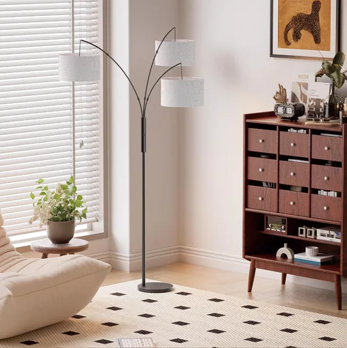 Vista 6 de SIBRILLE - Lámparas de pie de 27 W para sala de estar, lámpara de pie regulable súper brillante, lámpara de pie moderna con control remoto y táctil