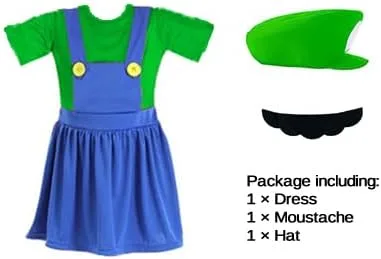 Vista 6 de VISVIC Super Costume Brothers - Disfraz de cosplay con sombrero de bigote para hombres, mujeres, adultos, niños y adolescentes