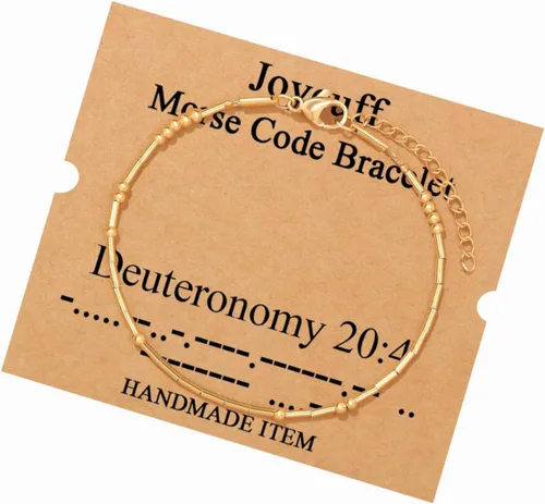 Vista 72 de JoycuFF Pulseras inspiradoras de código morse para mujeres, cuentas de plata, joyería con mantra de motivación, regalos para ella
