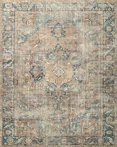 Vista 3 de Loloi Margot - Alfombra de área terracota/laguna de 7'-6" x 9'-6