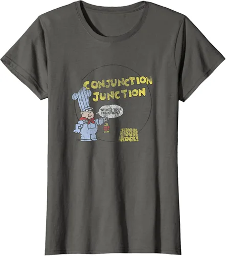 Vista 7 de Schoolhouse Rock Conjunction Junction Conductor Retro TV Camiseta Asfalto