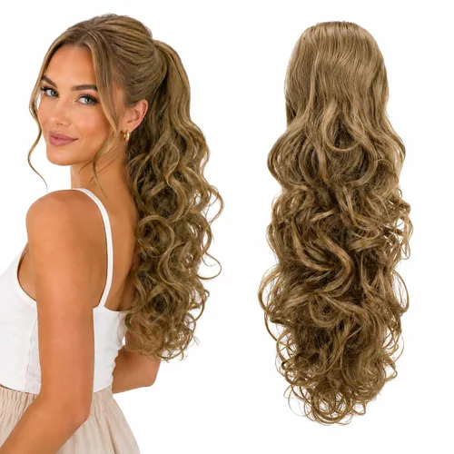 Vista 13 de Pttyshop, extensión de cola de caballo, ondulada, voluminosa, resistente al calor. Negro #1 PH9