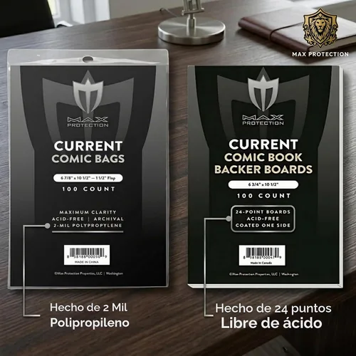 Vista 2 de Max Protection Bolsas y tableros de cómics actuales de primera calidad – Fundas y tableros de respaldo de cómics de corriente ultra transparentes