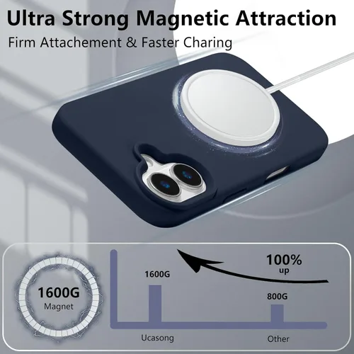 Vista 402 de Funda magnética de silicona para iPhone 13 Pro, color blanco antiguo [Compatible con Magsafe] [Forro de microfibra suave antiarañazos], funda