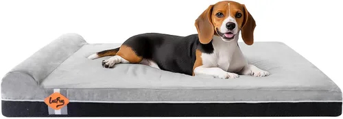 Vista 36 de Laifug Cama ortopédica de espuma viscoelástica para perros con forro duradero a prueba de agua y funda extraíble lavable (grande