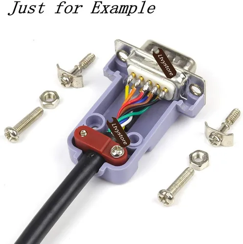 Vista 6 de 20 unidades RS232 puerto serie paralelo DB9 9 Pin D Sub macho/hembra conector + 20 piezas DB9 cubierta de carcasa de plástico