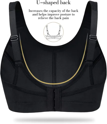 Vista 6 de Wingslove Sujetadores deportivos para mujer, de alto impacto, ajustable, sin varillas, talla grande, para entrenamiento, correr, talla grande