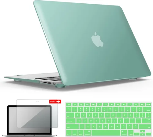 Vista 38 de iBenzer Carcasa rígida de plástico con superficie suave 3 en 1 y cubierta para teclado y protector de visualización para MacBook Air, Negro