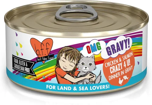 Vista 21 de Weruva B.F.F. OMG – mejor amigo felino Oh My Gravy! Latas de comida húmeda natural sin granos, recetas de tierra y mar en salsa