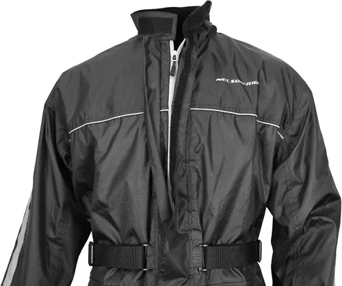 Vista 4 de Nelson Rigg Solo Storm - Chaqueta de lluvia, impermeable, transpirable y plegable (negro, talla S)