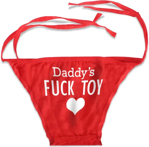Vista 2 de exciting Lives Daddys Fuck Toy Panties Bragas para mujeres traviesas Bragas Sexy Naughty Slutty Ropa interior para mujerBragas rojas para mujeres