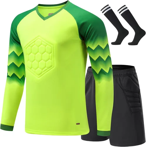 Vista 8 de Camiseta de portero de fútbol para niños, camiseta de manga larga para entrenamiento, uniformes juveniles