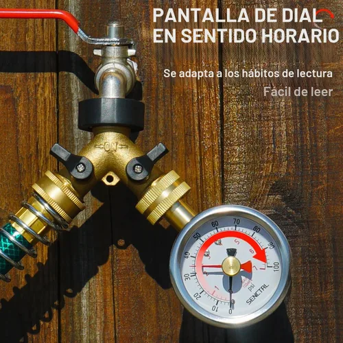 Vista 6 de SENCTRL Medidor de prueba de presión de agua de 0-100 psi con aguja de arrastre, sin plomo, tamaño de dial de 2-1/2", rosca de manguera de jardín