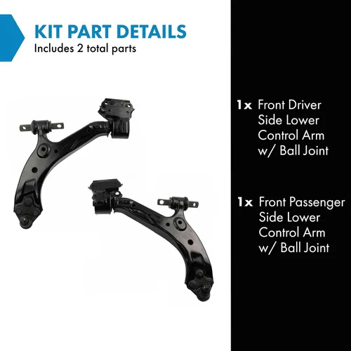 Vista 89 de Conjunto de Brazo de Control Inferior Delantero y Junta Esférica TRQ para Lado del Conductor y del Pasajero 2 Piezas Compatible con Ford Mustang GT