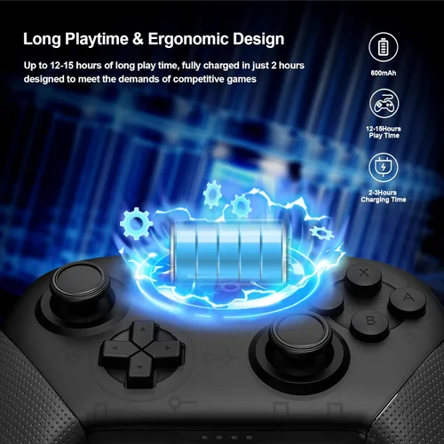 Vista 6 de Wireless Pro Controller Compatible with SwitchSwitch LiteSwitch OLED, Switch Remote Gamepad with Joystick, Double Vibration, Wake Up and Screenshot