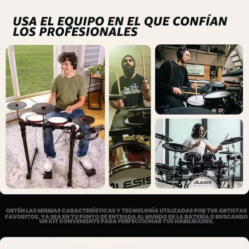 Vista 10 de Alesis Turbo Max Set de Batería Eléctrica con Almohadillas de Malla Silenciosas de 8", Lecciones, Bluetooth y Accesorios, Plegable