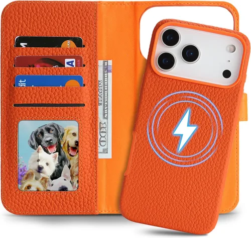 Vista 31 de Funda desmontable de cuero genuino para iPhone SE 2020/SE 2022/7/8, funda magnética 2 en 1 extraíble, soporte de carga Magsafe, funda protectora